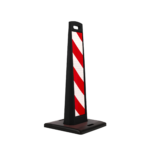 Пластиковое дорожное ограждение "Солдатик" с верхней ручкой на резиновой подставке (Черный)