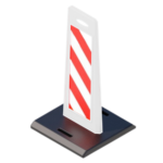 Пластиковое дорожное ограждение Солдатик с верхней ручкой на резиновой подставке (Белый)