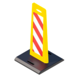 Пластиковое дорожное ограждение Солдатик с верхней ручкой на резиновой подставке (Желтый)