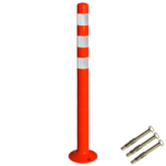 Столбик сигнальный упругий ССУ-1000-3 с крепежом (мягкий, гибкий, парковочный дорожный столбик)