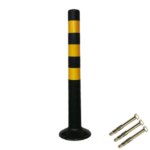Столбик сигнальный упругий ССУ-750-Ч с крепежом (черный, мягкий, гибкий, парковочный дорожный столбик)